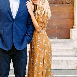 Yellow Floral Wrap Dress